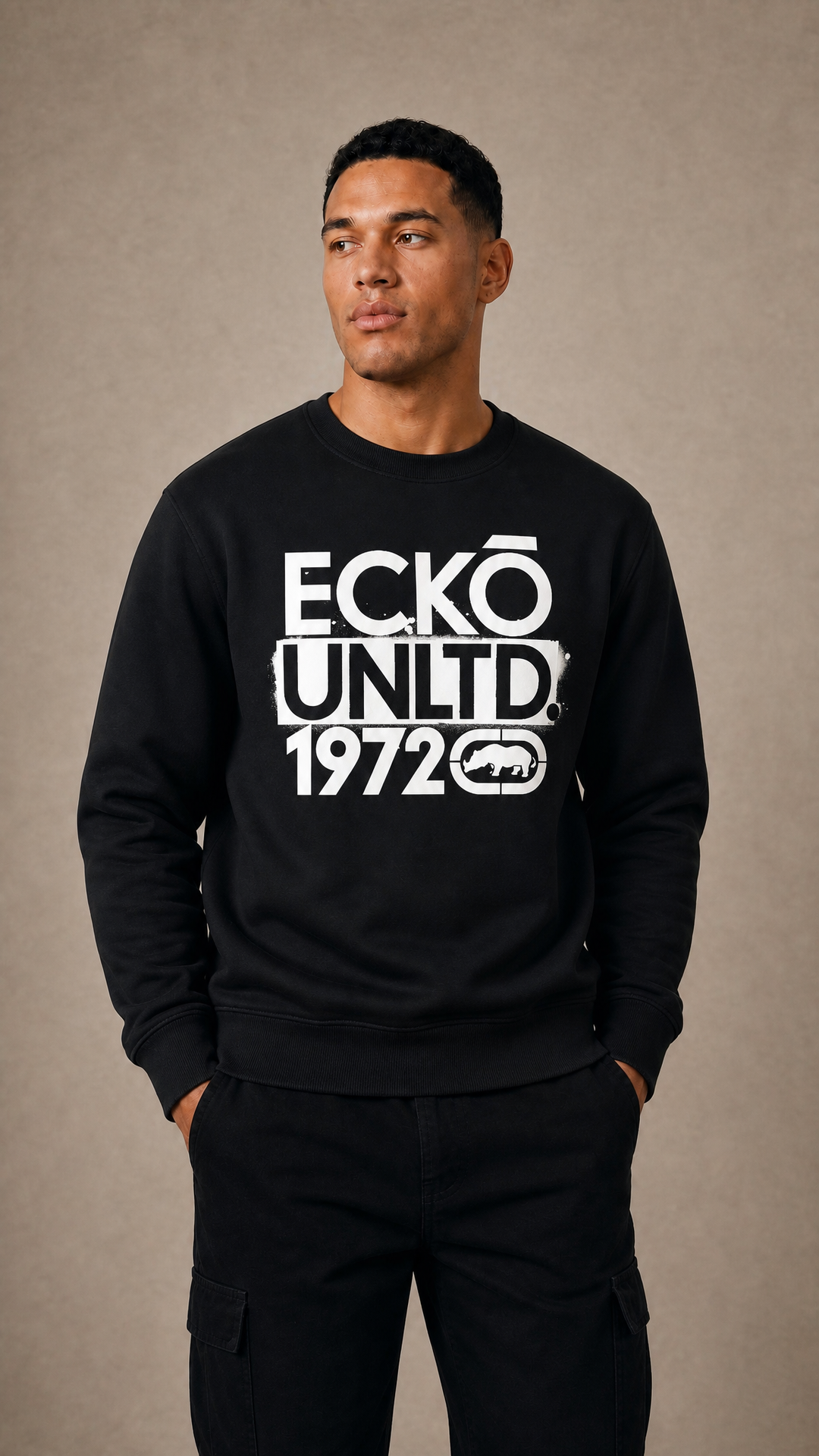 ECKO UNLTD STACKED SWEATSHIRT BLACK