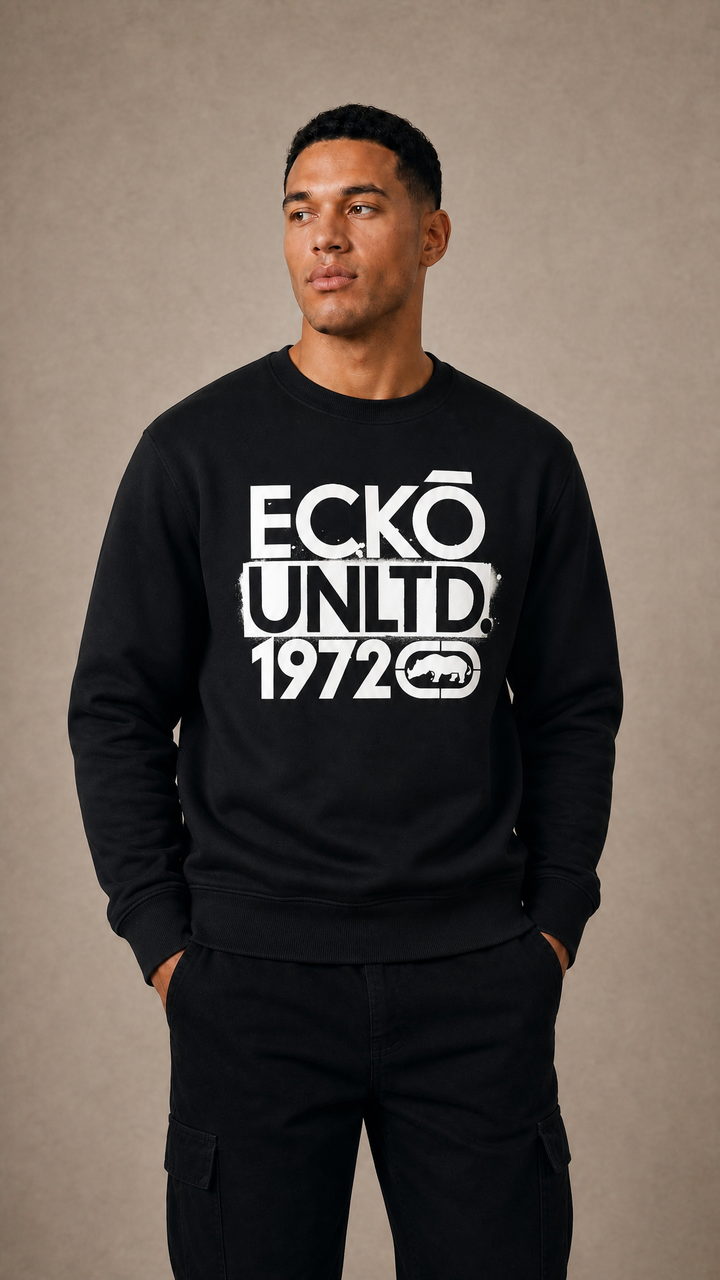 ECKO UNLTD STACKED SWEATSHIRT BLACK