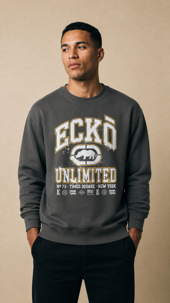 ECKO UNLTD COLLEGE SWEATSHIRT CHARCOAL