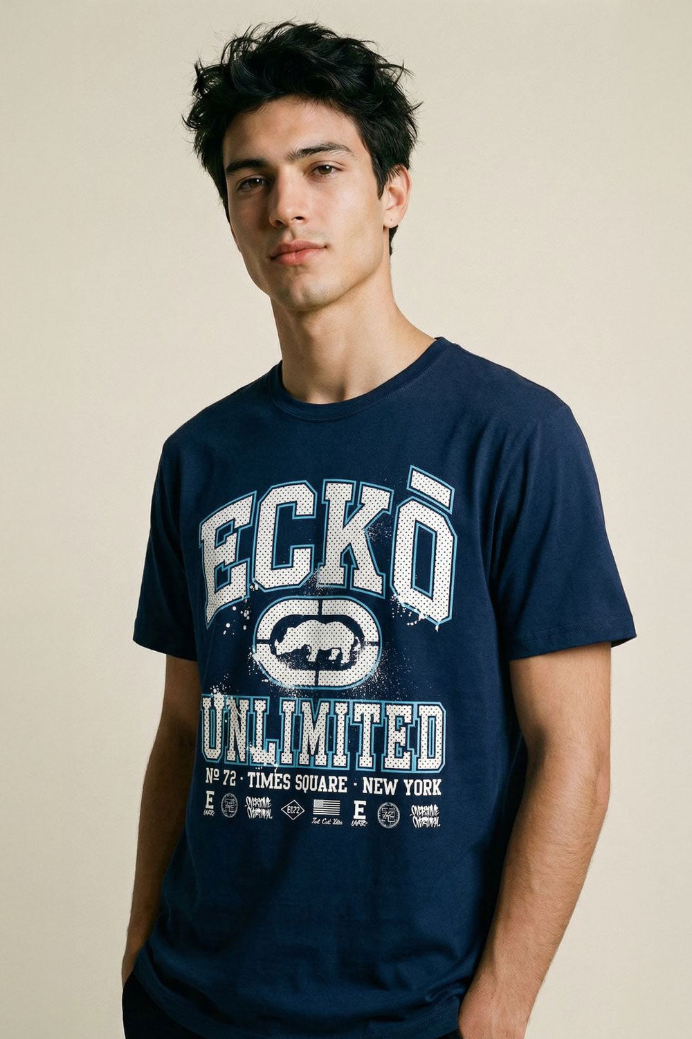 ECKO UNLTD COLLEGE T-SHIRT NAVY