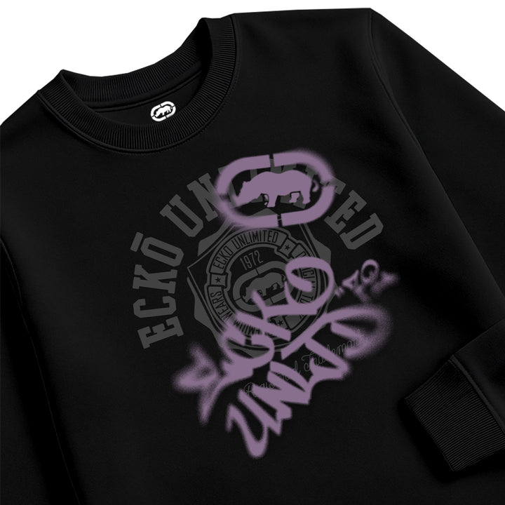 ECKO UNLTD VARSITY TAGGED SWEATSHIRT BLACK