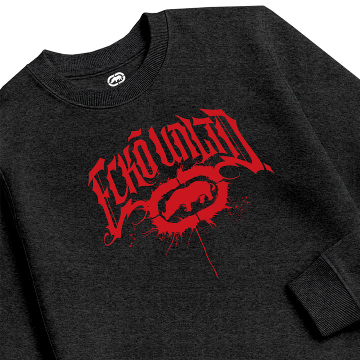 ECKO UNLTD GOTHIC GRAFFITI SWEATSHIRT DK HEATHER
