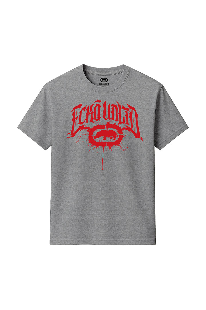 ECKO UNLTD GOTHIC GRAFFITI T-SHIRT SPORT GREY