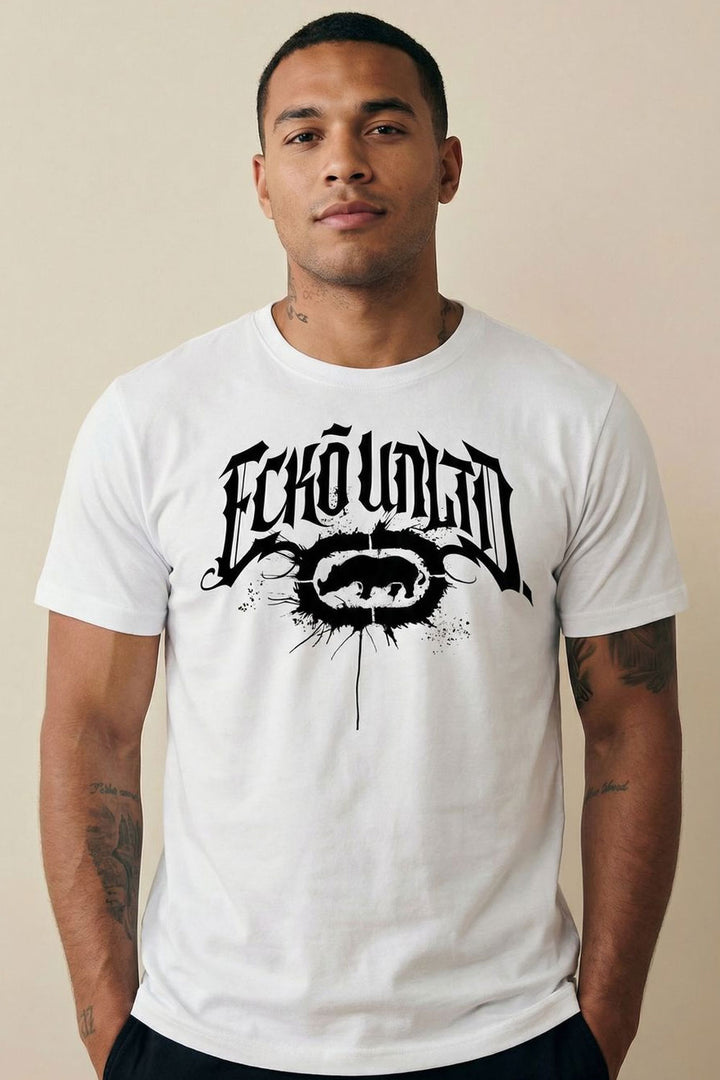 ECKO UNLTD GOTHIC GRAFFITI T-SHIRT WHITE