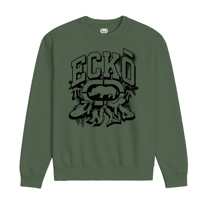 ECKO UNLTD SPRAY SWEATSHIRT MILITARY GREEN