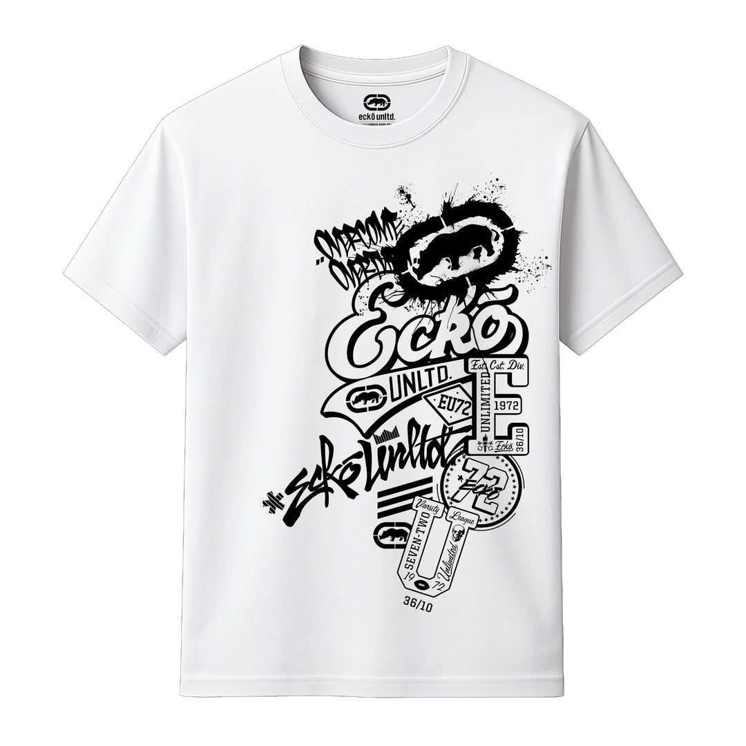 ECKO UNLTD LOGO'D UP T-SHIRT WHITE