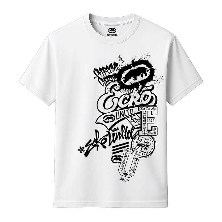 ECKO UNLTD LOGO'D UP T-SHIRT WHITE