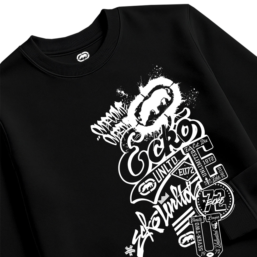 ECKO UNLTD LOGO'D UP SWEATSHIRT BLACK