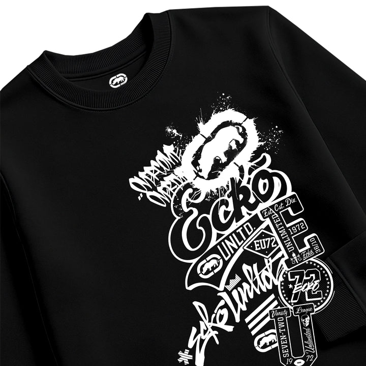 ECKO UNLTD LOGO'D UP SWEATSHIRT BLACK