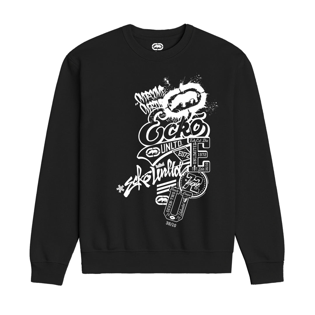 ECKO UNLTD LOGO'D UP SWEATSHIRT BLACK