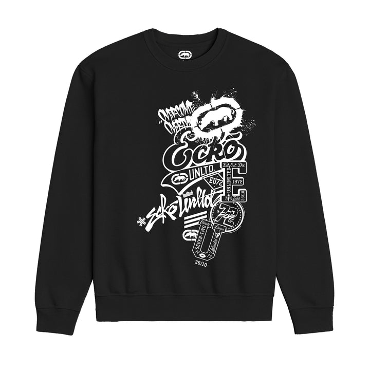 ECKO UNLTD LOGO'D UP SWEATSHIRT BLACK