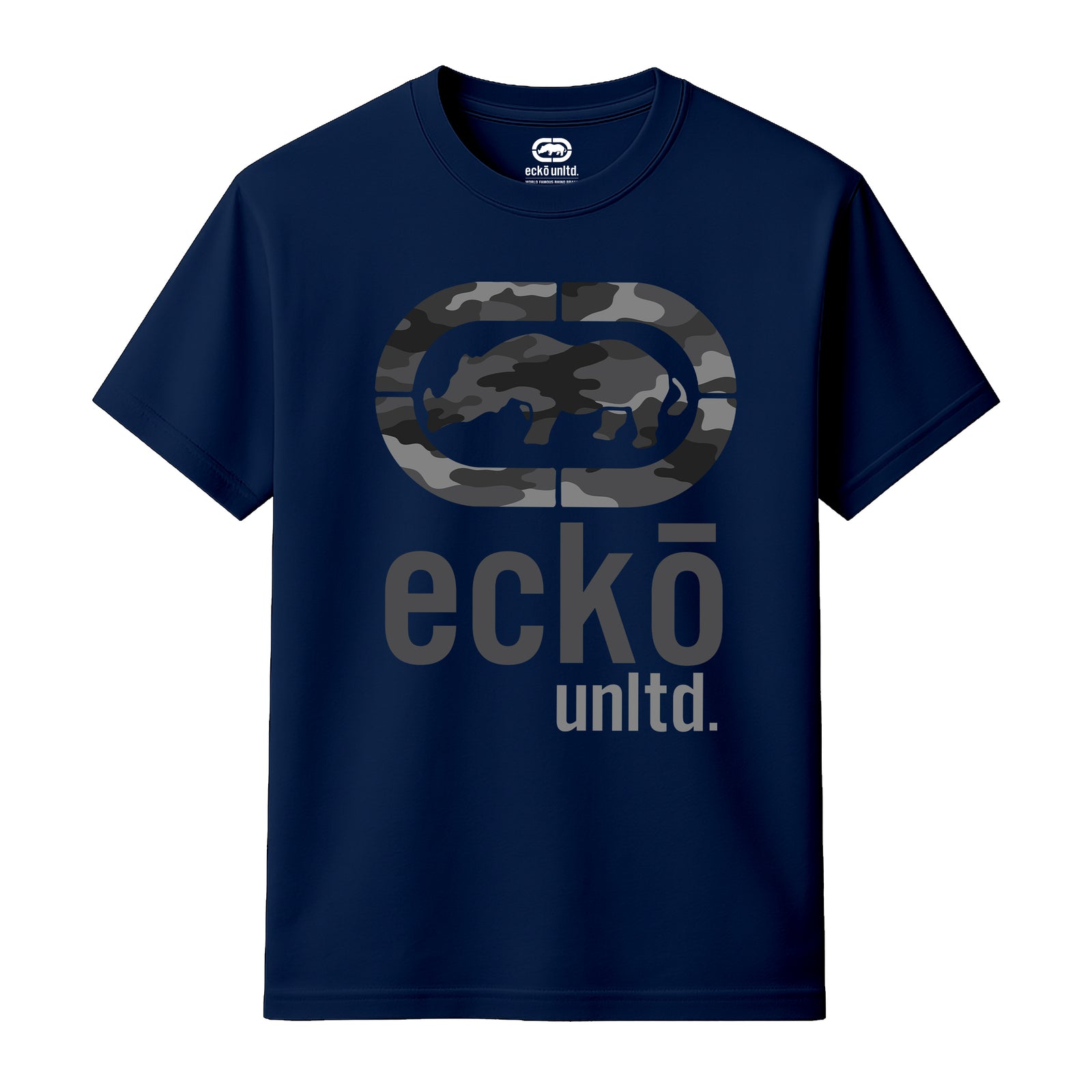 ECKO UNLTD MONO CAMO T-SHIRT NAVY