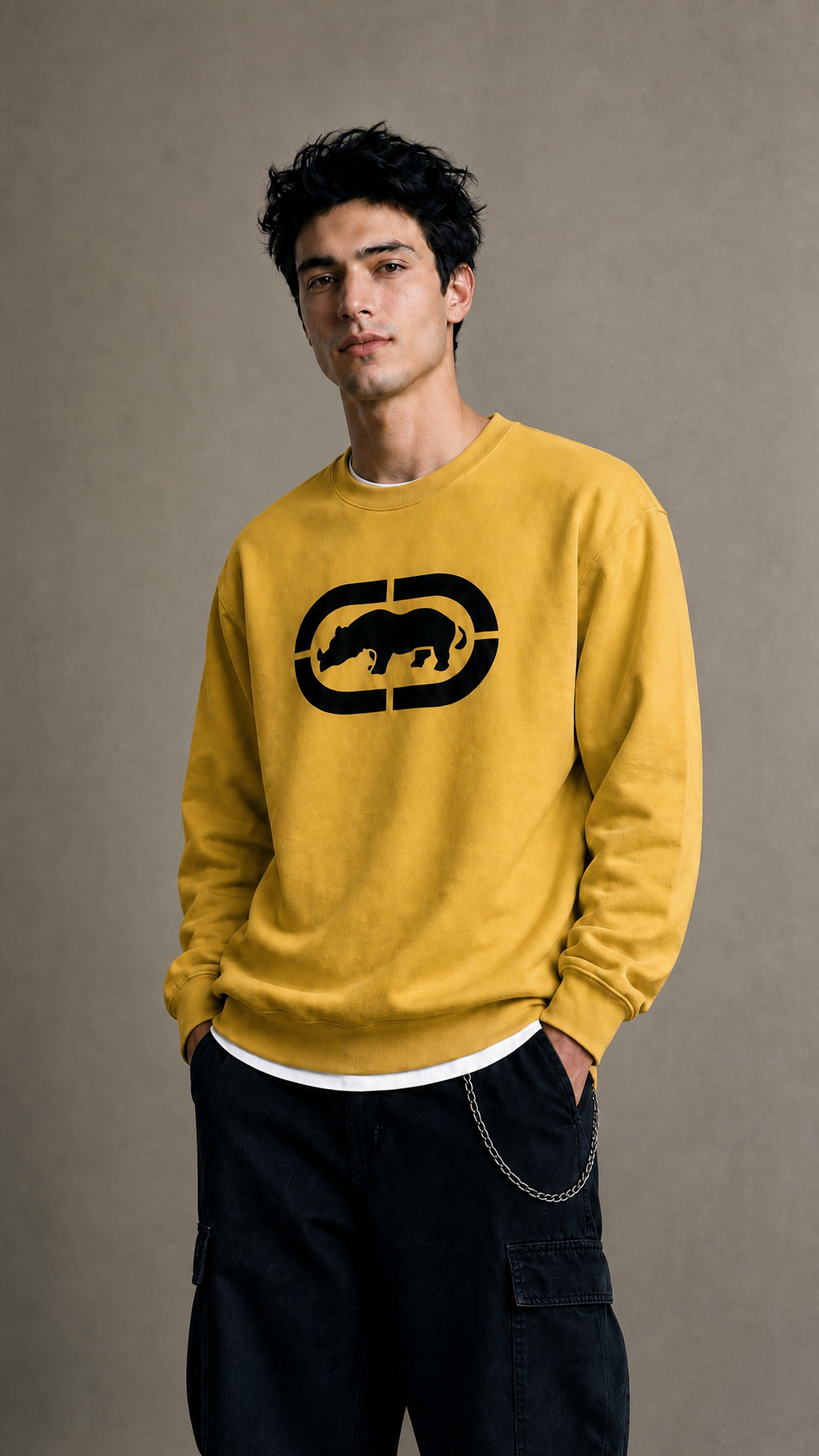 ECKO UNLTD CLEAN LOGO SWEATSHIRT YELLOW