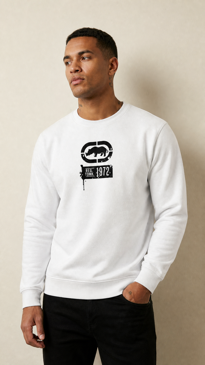 ECKO UNLTD STENCIL SWEATSHIRT WHITE