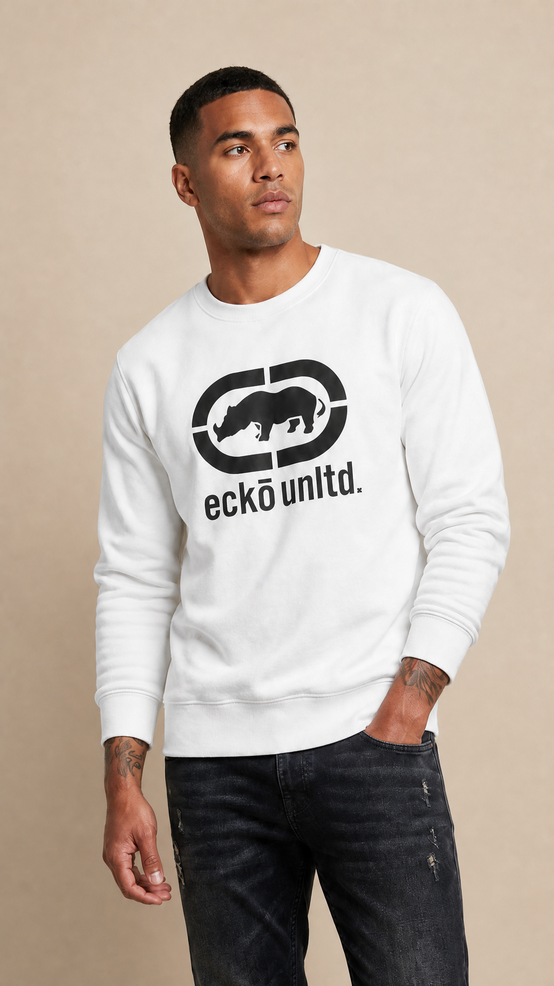 ECKO UNLTD EPIC LOGO SWEATSHIRT WHITE