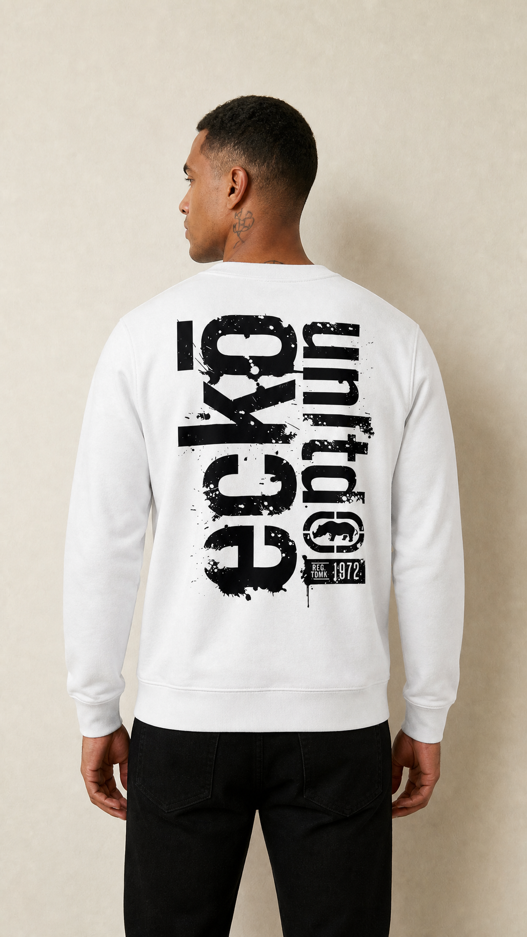 ECKO UNLTD STENCIL SWEATSHIRT WHITE