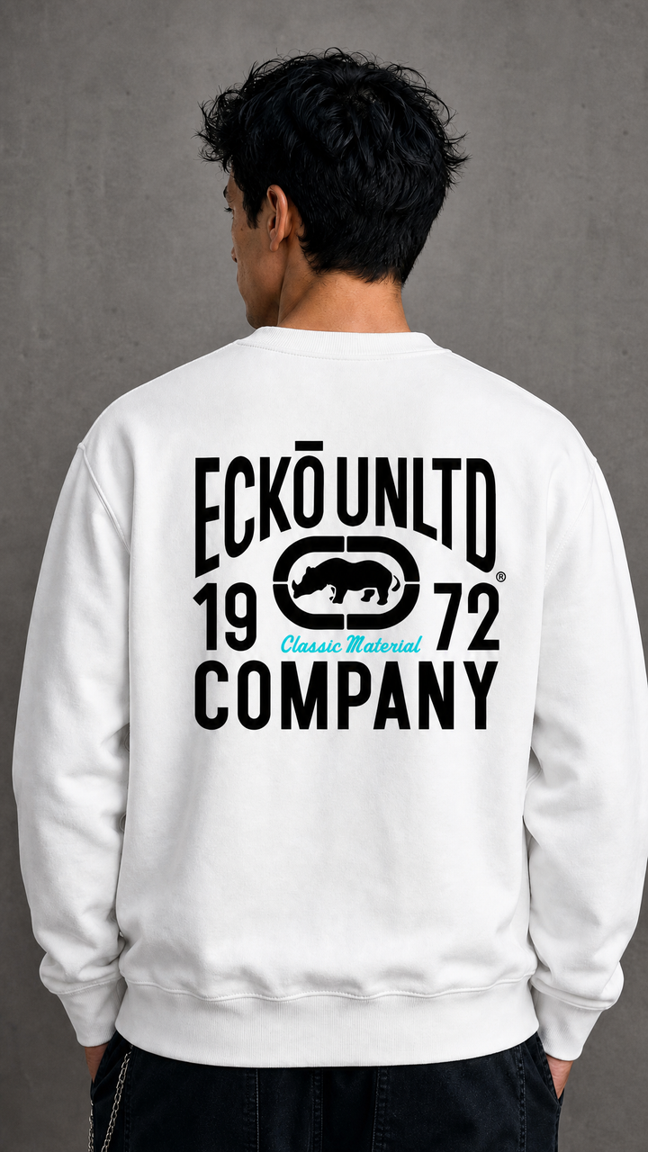 ECKO UNLTD CLASSIC MATERIAL SWEATSHIRT WHITE