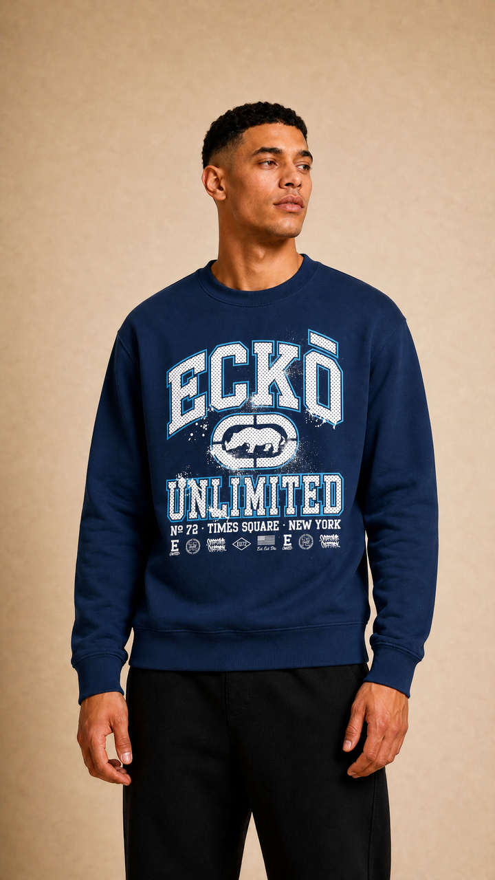 ECKO UNLTD COLLEGE SWEATSHIRT NAVY