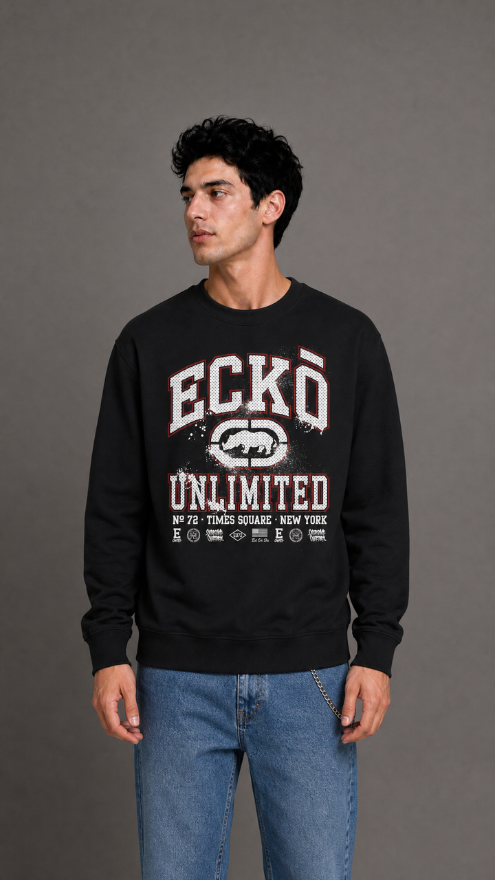 ECKO UNLTD COLLEGE SWEATSHIRT BLACK