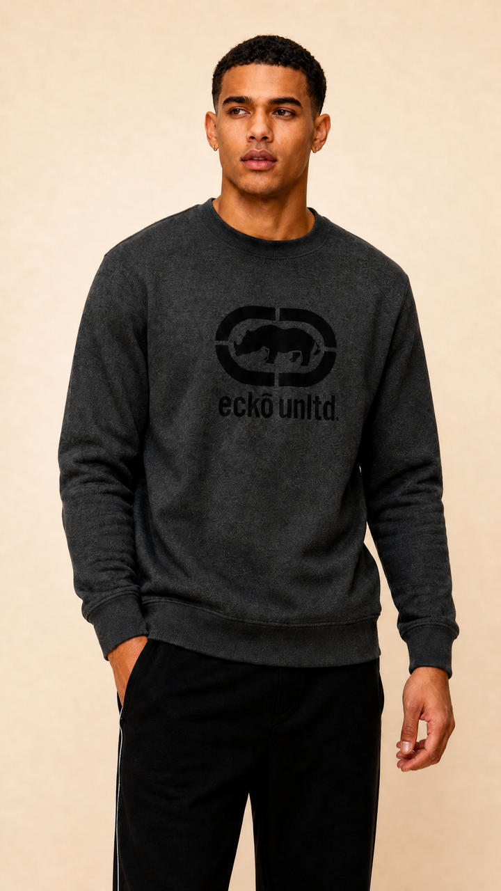 ECKO UNLTD EPIC LOGO SWEATSHIRT DK HEATHER